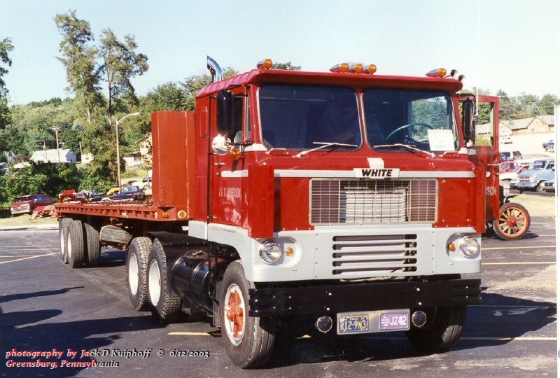 White cabover, Greensburg, PA.  6-12-2003