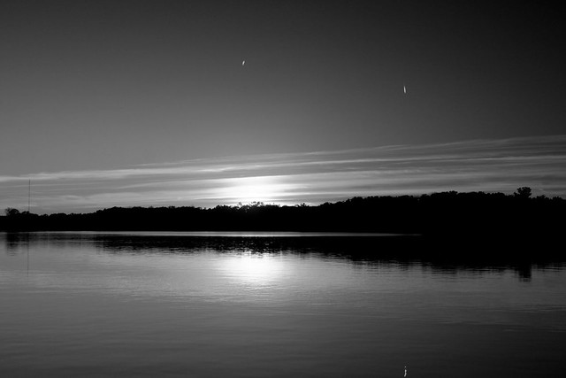Sunset in black and white