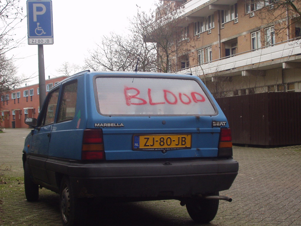 Blood Riddled Car BLOOD | This car was smeared with some red paint in the nigh… | Flickr