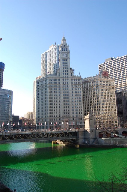 St. Patrick's Day - Chicago River Goes Green