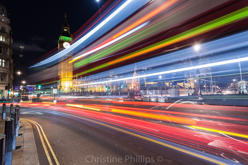 Colourful light trails in London - Big Ben Westmings. Merr… | Flickr