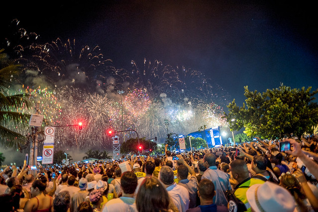Copacabana, Rio de Janeiro, Brazil, New Year 2016 celebration