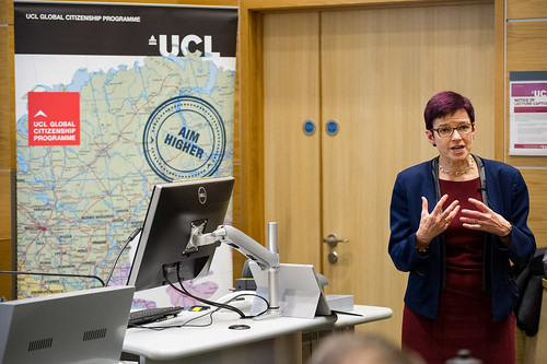 Dr Celia Caulcott, Vice Provost (UCL Enterprise) at the UCL annual Global Citizenship lecture. Photographer: Kirsten Holst
