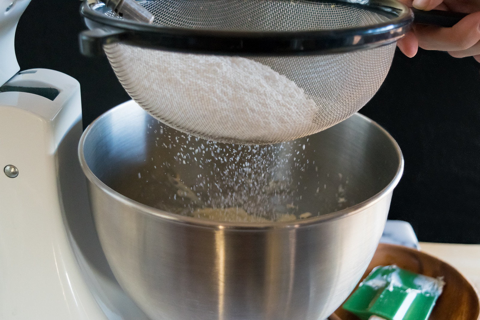 sifting the powdered sugar