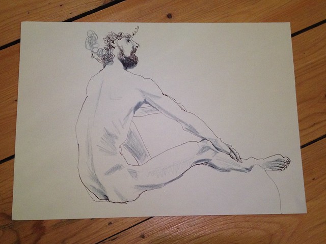 Enjoyed drawing Craig tonight at @ATYNudes; a great model for studying some muscle and bone structure! #ifdtt