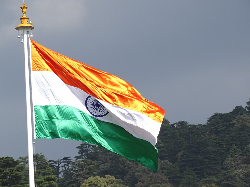 Image of Indian Flag - The Mall - Shimla - Himachal Pradesh - India