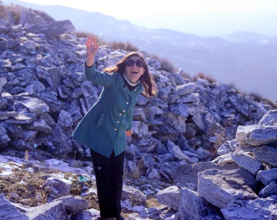 Ritsa Throwing a Snowball, Hymettus Winter 1972
