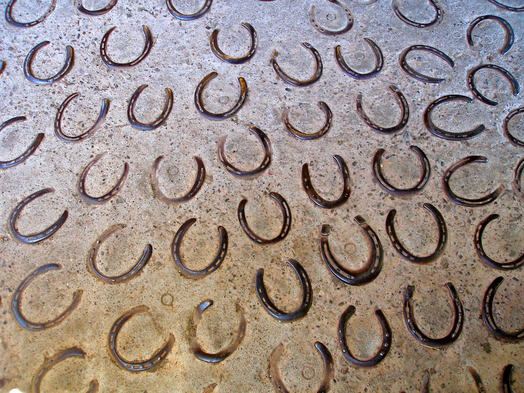 Horseshoes | embedded in the concrete. | Kasia Halka | Flickr
