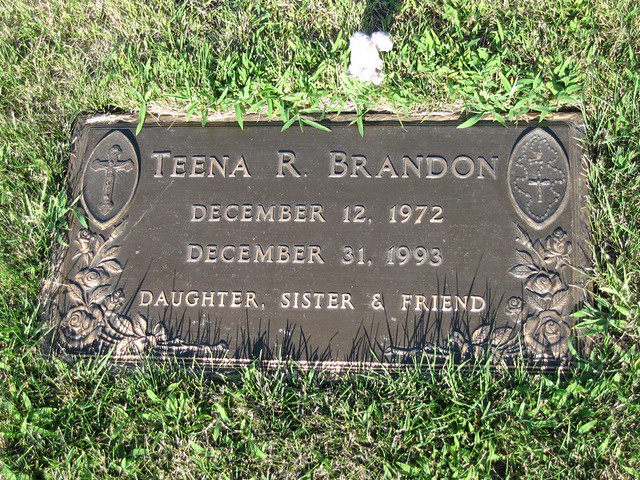 Gravestone of Teena R. Brandon