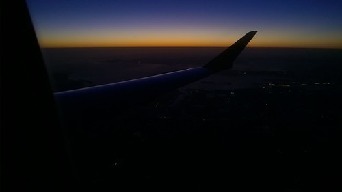 sunset airplane aerial