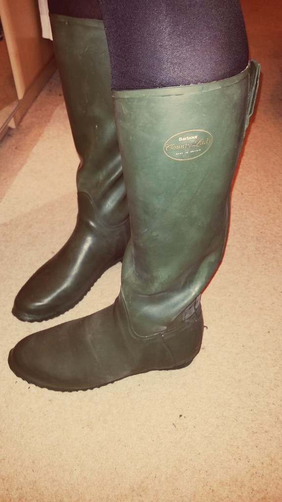 green barbour wellies