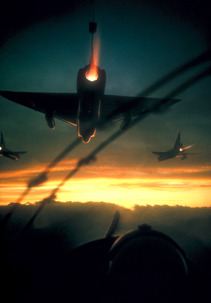 1966 American F-102 jets on a dawn bombing mission along the coast of South Vietnam - Photo by Larry Burrows (USA)