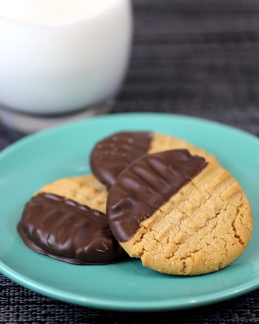 Chocolate Dipped Peanut Butter Cookies