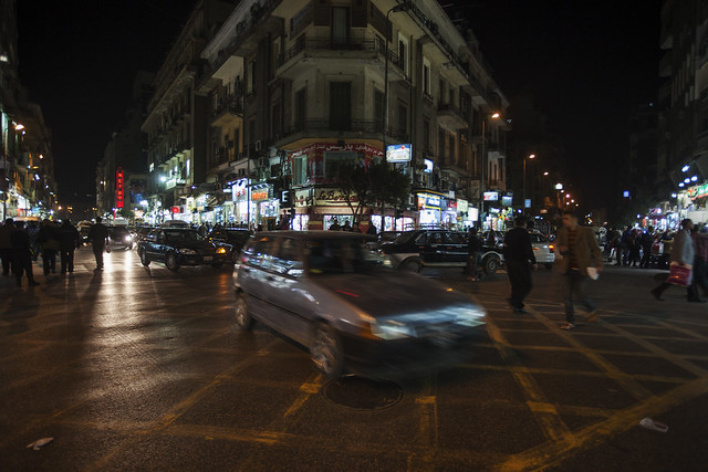 Calm city streets in Cairo leading up to Tahrir Square revolt 9532