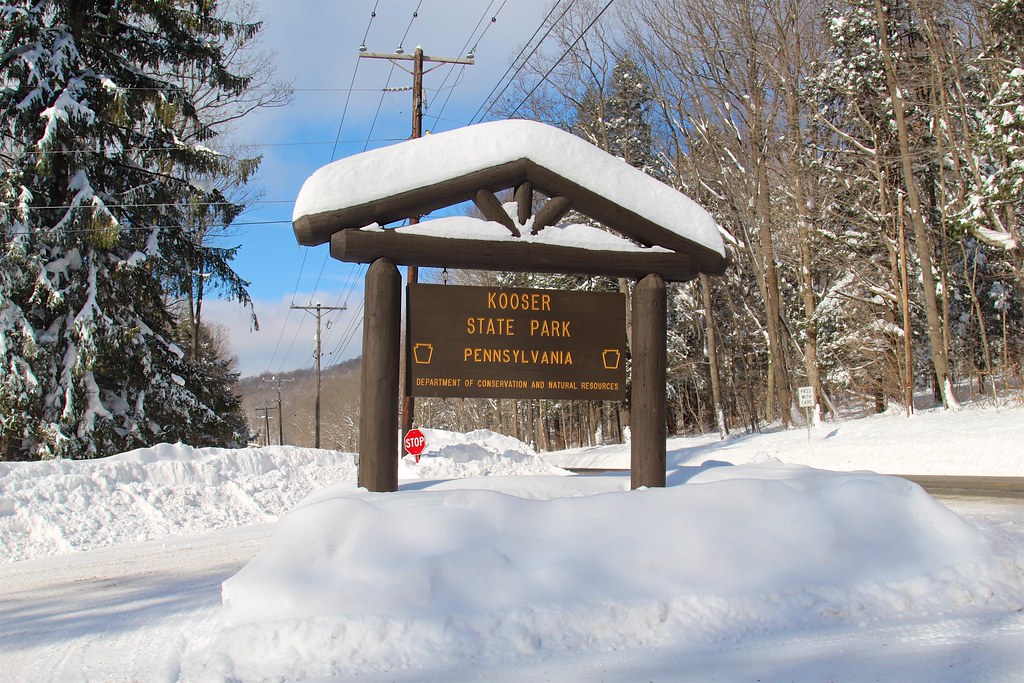 Kooser State Park welcome sign