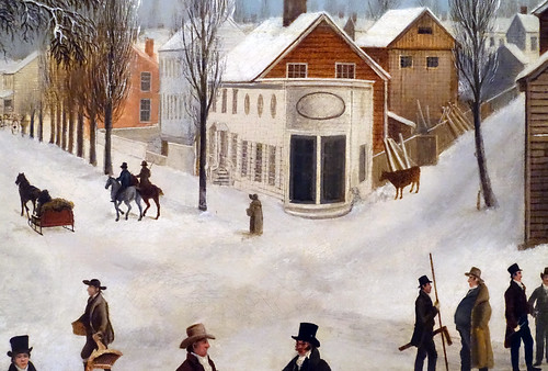 street city nyc newyorkcity winter snow newyork guy art brooklyn painting landscape dock cityscape american coal sleigh federalist stanns 1820 americanart saintannschurch francisguy