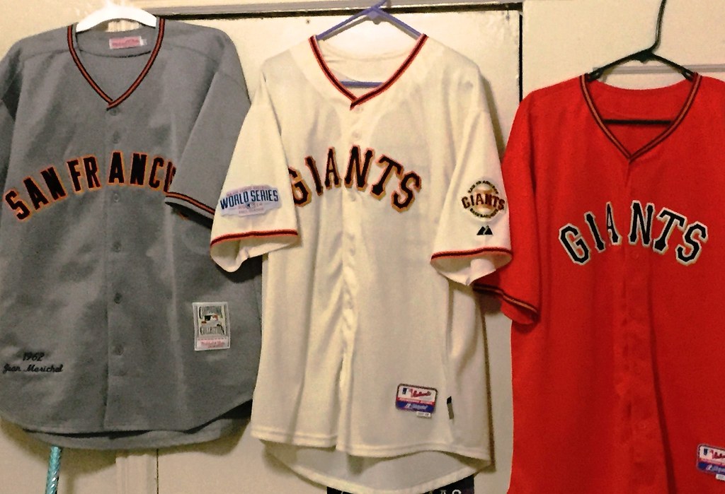 San Francisco Giants jerseys (2), 1962 road Marichal jersey…