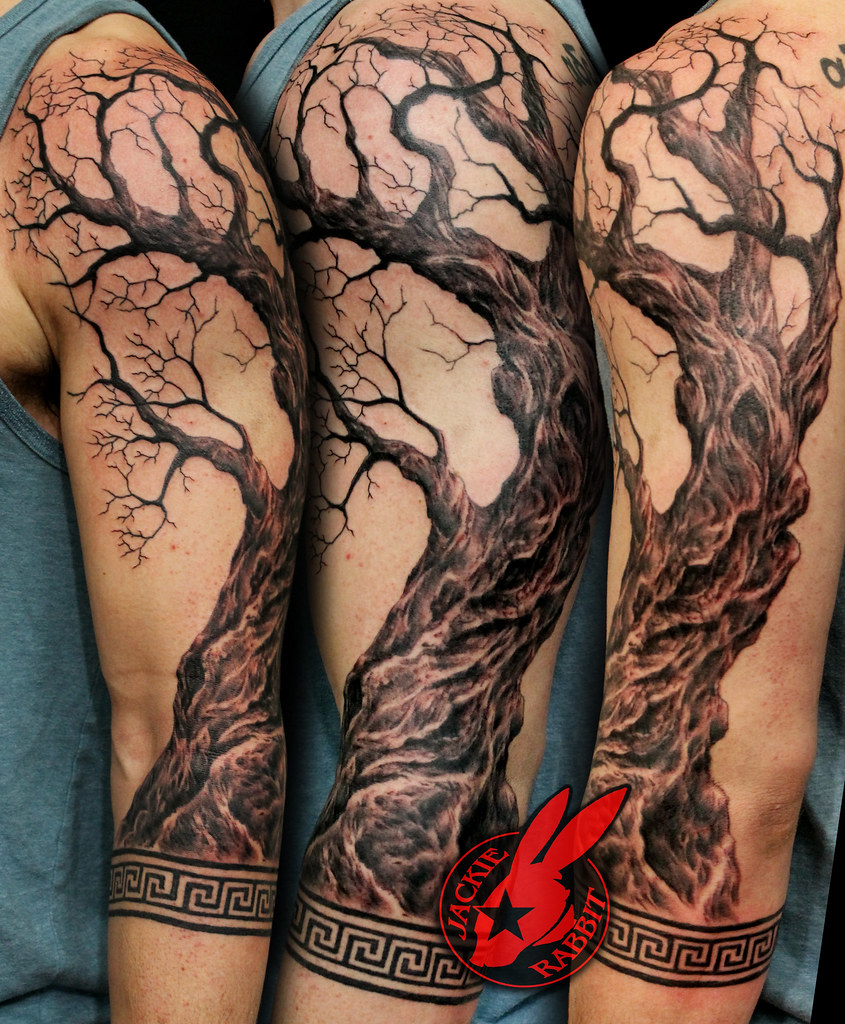 Realistic olive Tree Sleeve Greek Border Patern Key Tattoo… | Flickr