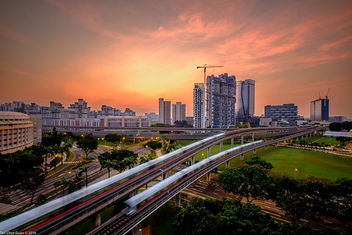 Ghost Train by Chye Guan, Tan, Finally has a decent sunrise from this location after multiple tries. urban sunrise landscape singap