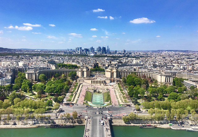 Palais de Caillot, Trocadero, vue de la Tour Eiffel, Paris, France.