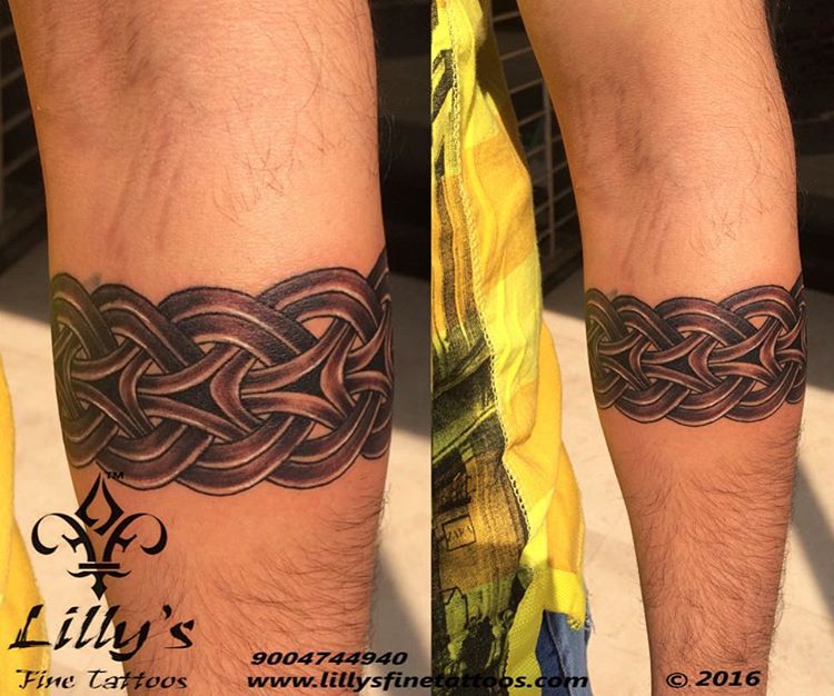 Celtic armband knotwork tattoo done on fore arms. Client wanted an arm band  tattoo n had