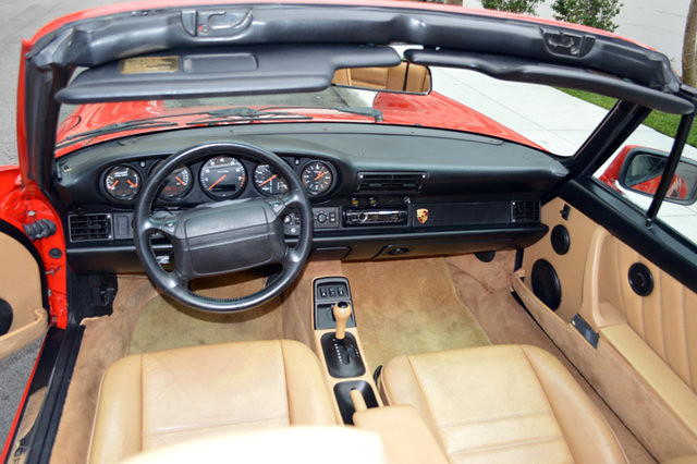1991 Porsche 911 Carrera Cab Red Tan Convertible Interior