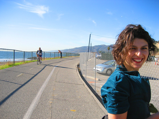 esther on the bike path
