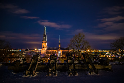 city winter light sky cold church beautiful night clouds 35mm stars prime lights cool cathedral sony uppsala cannon hunt cannons mir1b sonya7r
