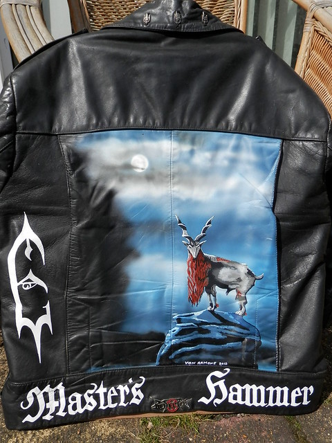 Hand painted Varathron leather jacket