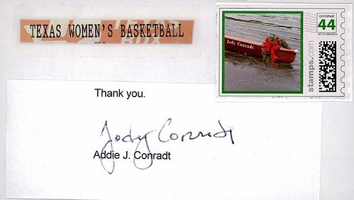 Jody Conradt signed photo autograph to Ken Pearson Austin TX