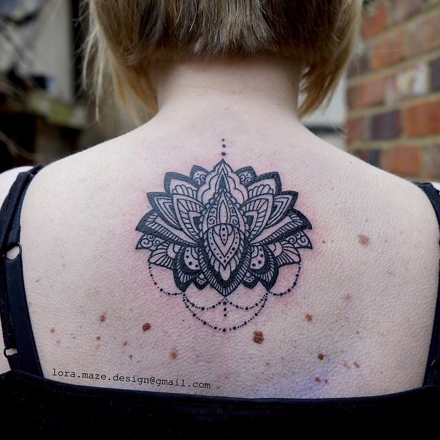 Loved tattooing this piece for Jo yesterday! I've got some space for tattoos this week, drop me a line if you're in! lora.maze.design@gmail.com #lotus #lotustattoo #linework #lineworktattoo #blackworkerssubmission #blackworkers #mandala #igtattoo #ukartis