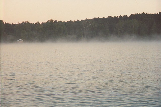 Presque Isle WI - September 2002 fishing trip - Bayview Lodge - lake fog at dawn