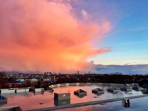 light sunset weather boston skyline golden massachusetts newengland somerville tufts pw tischlibraryroof