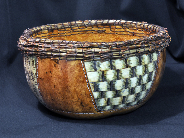 BOWL w WEAVING & COILING