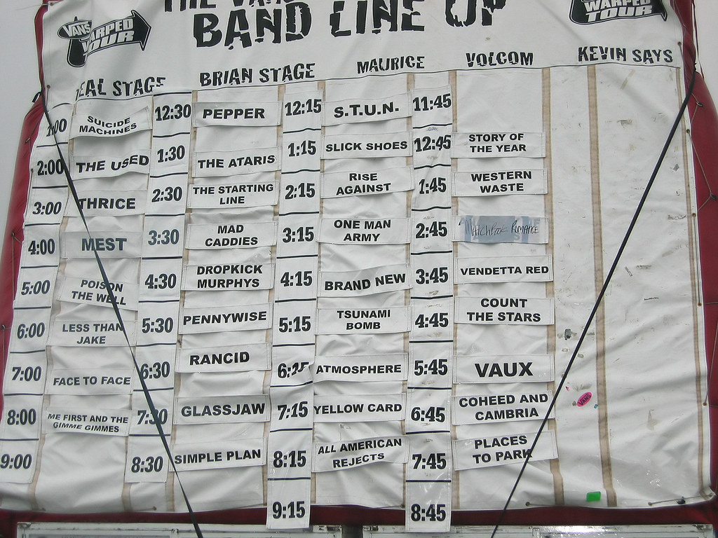 Warped Tour 2003 | The lineup and time 