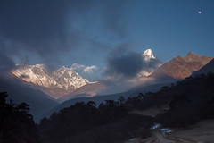 Ama Dablam from Tengboche at sunset