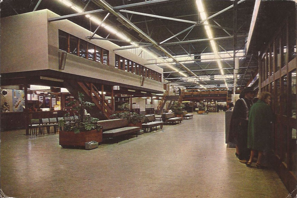 Auckland International Airport (AKL) postcard (interior) - circa late 1960's