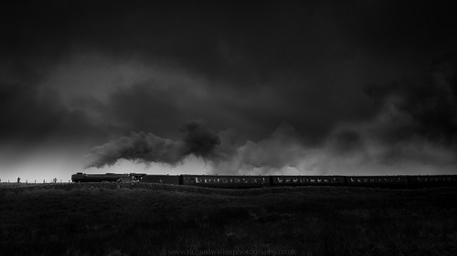 travel sky blackandwhite clouds train landscape yorkshire steam northyorkmoors steamtrain flyingscotsman landscapephotography