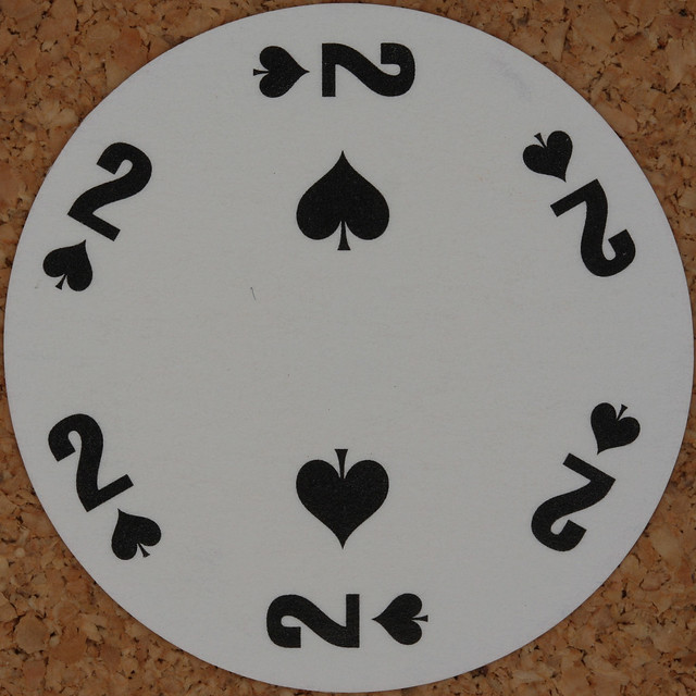 Round Playing Card 2 of Spades