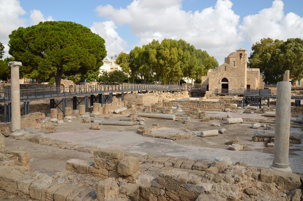 The Byzantine basilica of Panagia Chrysopolitissa, built at the end of the 4th century and destroyed in the middle of the 7th century, the largest basilica ever excavated in Cyprus, Paphos, Cyprus