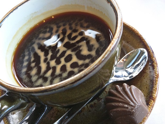 Leopard coffee and chocolate