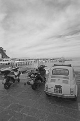 Italian seascape - fiat and scooters