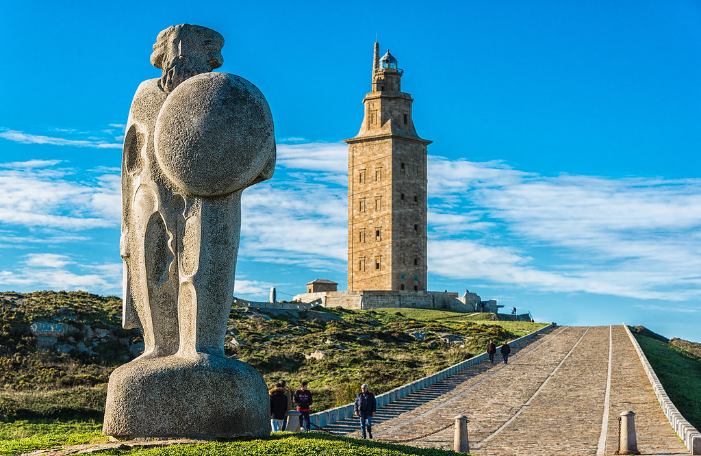 Breogán and the Hercules Tower, A Coruña, Spain