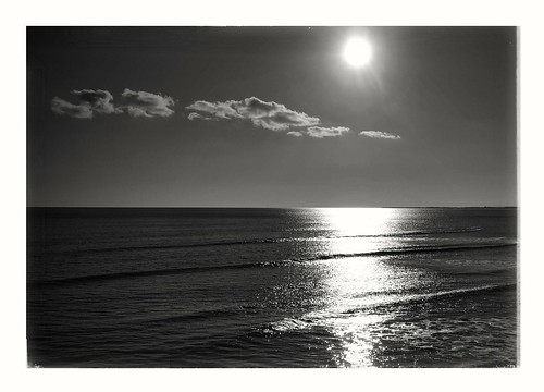 sea blackandwhite sun seascape monochrome