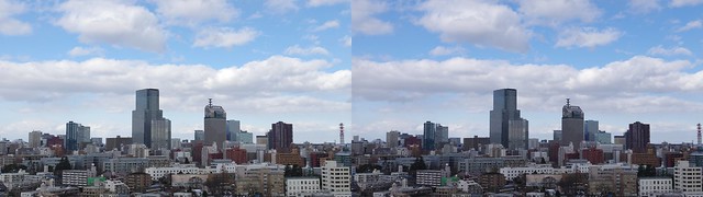Central of Sendai, 4K UHD, stereo parallel view