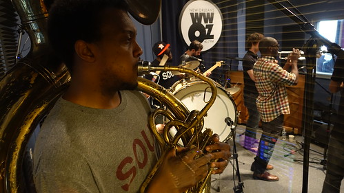 Soul Brass Band at WWOZ.  Photo by Charlie Steiner