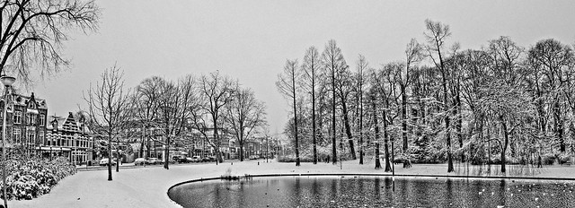 Winter in Noorderplantsoen,Groningen stad,the Netherlands,Europe