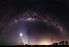Old Moon rising under the Milky Way