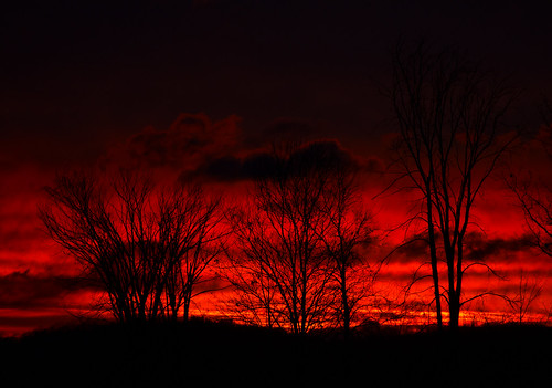 sunset red crimson
