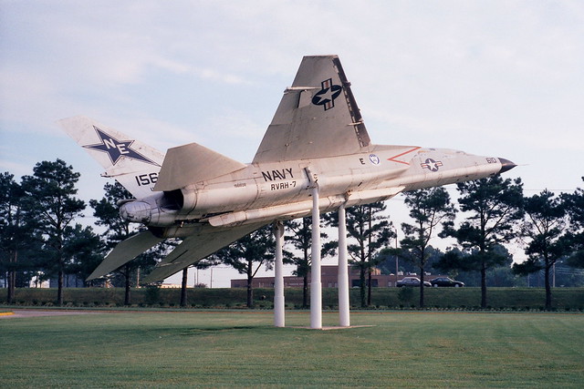 RA-5C Vigilante 156608/NE-610 ex U.S.Navy (RVAH-7 c/s). Preserved at former NAS Memphis/Millington airfield, July 1997.